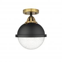 Innovations Lighting 288-1C-BAB-HFS-84-BK-LED - Hampden - 1 Light - 9 inch - Black Antique Brass - Semi-Flush Mount