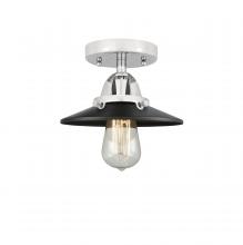 Innovations Lighting 288-1C-PC-M6-BK - Railroad - 1 Light - 8 inch - Polished Chrome - Semi-Flush Mount