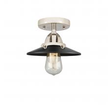 Innovations Lighting 288-1C-PN-M6-BK - Railroad - 1 Light - 8 inch - Polished Nickel - Semi-Flush Mount