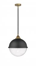 Innovations Lighting 288-1S-BAB-HFS-124-BK-LED - Hampden - 1 Light - 13 inch - Black Antique Brass - Cord hung - Pendant