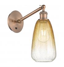 Innovations Lighting 317-1W-AC-G480-6AM - Brookhaven Almond - 1 Light - 6 inch - Antique Copper - Sconce