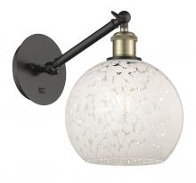 Innovations Lighting 317-1W-BAB-G1216-8WM - White Mouchette - 1 Light - 8 inch - Black Antique Brass - Sconce