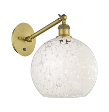 Innovations Lighting 317-1W-BB-G1216-10WM - White Mouchette - 1 Light - 10 inch - Brushed Brass - Sconce