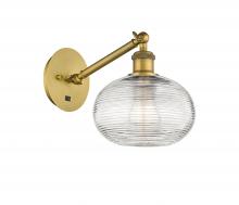 Innovations Lighting 317-1W-BB-G555-8CL - Ithaca - 1 Light - 8 inch - Brushed Brass - Adjustable Sconce