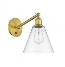 Innovations Lighting 317-1W-SG-GBC-82 - Berkshire - 1 Light - 8 inch - Satin Gold - Sconce