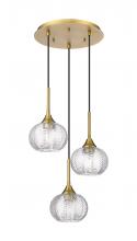 Innovations Lighting 323-3P-BB-G323-7CL - Berkshire - 3 Light - 15 inch - Brushed Brass - Cord Hung - Multi Pendant