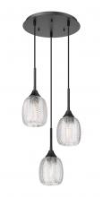 Innovations Lighting 323-3P-BK-G323-5CL - Berkshire - 3 Light - 20 inch - Matte Black - Cord Hung - Multi Pendant