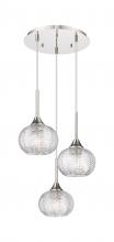 Innovations Lighting 323-3P-PN-G323-7CL - Berkshire - 3 Light - 15 inch - Polished Nickel - Cord Hung - Multi Pendant