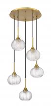 Innovations Lighting 323-5P-BB-G323-7CL - Berkshire - 5 Light - 20 inch - Brushed Brass - Cord Hung - Multi Pendant