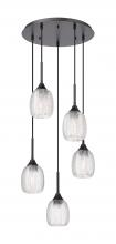 Innovations Lighting 323-5P-BK-G323-5CL - Berkshire - 5 Light - 18 inch - Matte Black - Cord Hung - Multi Pendant