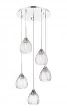 Innovations Lighting 323-5P-PN-G323-6CL - Berkshire - 5 Light - 19 inch - Polished Nickel - Cord Hung - Multi Pendant