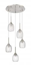 Innovations Lighting 323-5P-SN-G323-5CL - Berkshire - 5 Light - 18 inch - Brushed Satin Nickel - Cord Hung - Multi Pendant