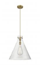 Innovations Lighting 410-1PL-BB-G411-18CL - Newton Cone - 1 Light - 18 inch - Brushed Brass - Cord hung - Pendant