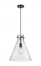 Innovations Lighting 410-1PL-BK-G411-14SDY - Newton Cone - 1 Light - 14 inch - Matte Black - Cord hung - Pendant