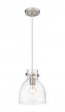 Innovations Lighting 410-1PS-SN-G412-8CL - Newton Bell - 1 Light - 8 inch - Brushed Satin Nickel - Cord hung - Pendant