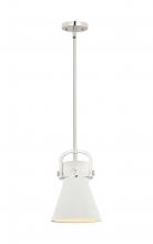 Innovations Lighting 410-1SS-PN-M411-8W - Newton Cone - 1 Light - 8 inch - Polished Nickel - Mini Pendant