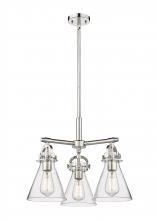 Innovations Lighting 410-3CR-PN-G411-7CL - Newton Cone - 3 Light - 21 inch - Polished Nickel - Pendant