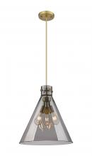 Innovations Lighting 410-3PL-BB-G411-18SM - Newton Cone - 3 Light - 18 inch - Brushed Brass - Cord hung - Pendant