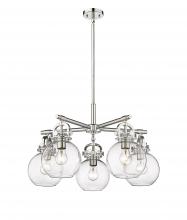 Innovations Lighting 410-5CR-PN-G410-7CL - Newton Sphere - 5 Light - 26 inch - Polished Nickel - Chandelier