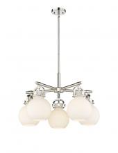 Innovations Lighting 410-5CR-PN-G410-7WH - Newton Sphere - 5 Light - 26 inch - Polished Nickel - Chandelier