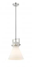 Innovations Lighting 411-1SM-PN-G411-10WH - Newton Cone - 1 Light - 10 inch - Polished Nickel - Stem Hung - Mini Pendant