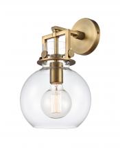 Innovations Lighting 411-1W-BB-G410-8CL - Newton Sphere - 1 Light - 8 inch - Brushed Brass - Sconce