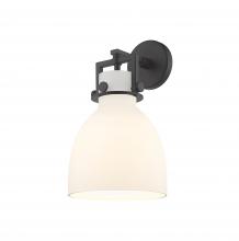 Innovations Lighting 411-1W-BK-G412-8WH - Newton Bell - 1 Light - 8 inch - Matte Black - Sconce