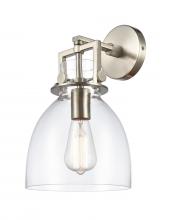 Innovations Lighting 411-1W-SN-G412-8CL - Newton Bell - 1 Light - 8 inch - Satin Nickel - Sconce