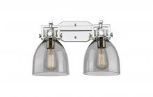 Innovations Lighting 411-2W-PN-G412-7SM - Newton Bell - 2 Light - 17 inch - Polished Nickel - Bath Vanity Light