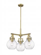 Innovations Lighting 411-3CR-BB-G410-7SDY - Newton Sphere - 3 Light - 21 inch - Brushed Brass - Pendant