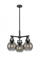 Innovations Lighting 411-3CR-BK-G410-7SM - Newton Sphere - 3 Light - 21 inch - Matte Black - Pendant