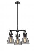 Innovations Lighting 411-3CR-BK-G411-7SM - Newton Cone - 3 Light - 21 inch - Matte Black - Pendant