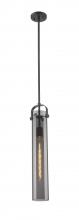 Innovations Lighting 413-1SS-BK-G413-1S-4SM - Pilaster - 1 Light - 4 inch Glass - Matte Black - Pendant