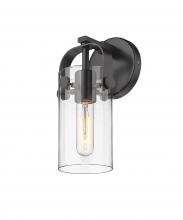 Innovations Lighting 423-1W-BK-4CL - Pilaster - 1 Light - 7 inch long Glass - Matte Black - Sconce