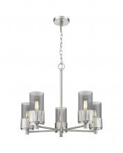 Innovations Lighting 428-5CR-SN-G428-7SM - Bolivar - 5 Light - 25 inch - Satin Nickel - Chain Hung - Chandelier