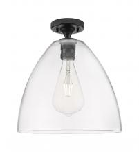 Innovations Lighting 434-1F-BK-GBD-122 - Crown Point - 1 Light - 12 inch - Matte Black - Flush Mount