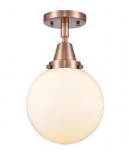 Innovations Lighting 447-1C-AC-G201-8 - Beacon - 1 Light - 8 inch - Antique Copper - Flush Mount