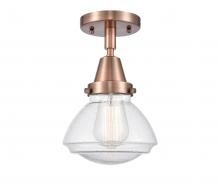 Innovations Lighting 447-1C-AC-G324 - Olean - 1 Light - 7 inch - Antique Copper - Flush Mount