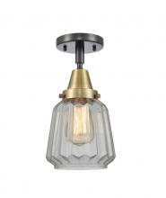 Innovations Lighting 447-1C-BAB-G142 - Chatham - 1 Light - 7 inch - Black Antique Brass - Flush Mount