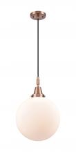 Innovations Lighting 447-1P-AC-G201-12 - Beacon - 1 Light - 12 inch - Antique Copper - Mini Pendant
