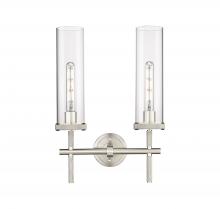 Innovations Lighting 471-2W-SN-G471-12CL - Lincoln - 2 Light - 14 inch - Satin Nickel - Bath Vanity Light