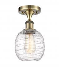 Innovations Lighting 516-1C-AB-G1013-LED - Belfast - 1 Light - 6 inch - Antique Brass - Semi-Flush Mount