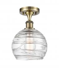 Innovations Lighting 516-1C-AB-G1213-8 - Athens Deco Swirl - 1 Light - 8 inch - Antique Brass - Semi-Flush Mount