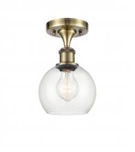 Innovations Lighting 516-1C-AB-G122-6 - Athens - 1 Light - 6 inch - Antique Brass - Semi-Flush Mount