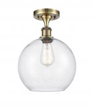 Innovations Lighting 516-1C-AB-G124-10 - Athens - 1 Light - 10 inch - Antique Brass - Semi-Flush Mount