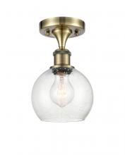 Innovations Lighting 516-1C-AB-G124-6 - Athens - 1 Light - 6 inch - Antique Brass - Semi-Flush Mount