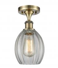 Innovations Lighting 516-1C-AB-G82 - Eaton - 1 Light - 6 inch - Antique Brass - Semi-Flush Mount