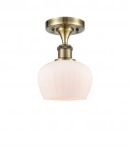 Innovations Lighting 516-1C-AB-G91 - Fenton - 1 Light - 7 inch - Antique Brass - Semi-Flush Mount