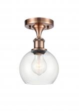 Innovations Lighting 516-1C-AC-G122-6 - Athens - 1 Light - 6 inch - Antique Copper - Semi-Flush Mount