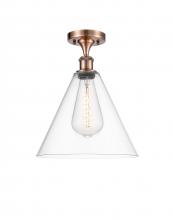 Innovations Lighting 516-1C-AC-GBC-122 - Berkshire - 1 Light - 12 inch - Antique Copper - Semi-Flush Mount